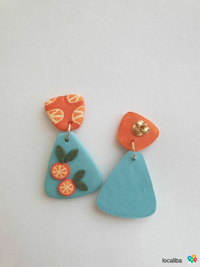 Earrings/handmade/tropical/fruit/orange