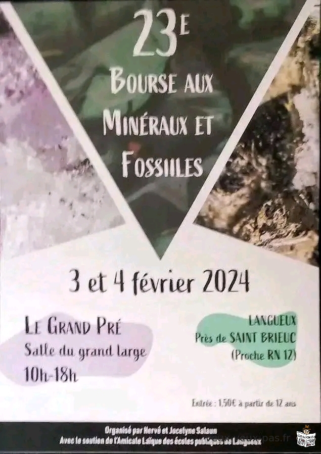 23ème Salon exposition de minéraux et fossiles de Langueux Côtes D’Armor