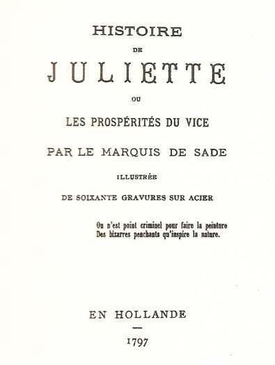 Histoire de Juliette par le Marquis de Sade