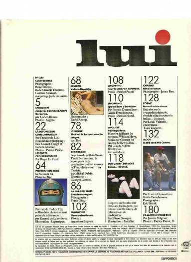 LUI - Le magazine de l'homme moderne mai 1982 . Valérie kaprisky
