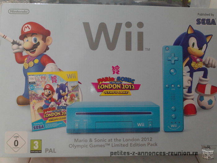 PACK WII BLEUE + 6 JEUX TBE