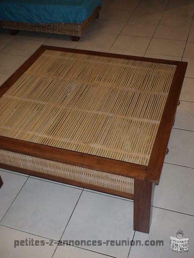 Table basse teck-bambou