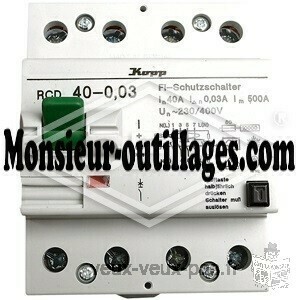 Interrupteur différentiel Kopp 4 modules 4 pôles 40/0,03MONSIEUR-OUTILLAGES.COM ,